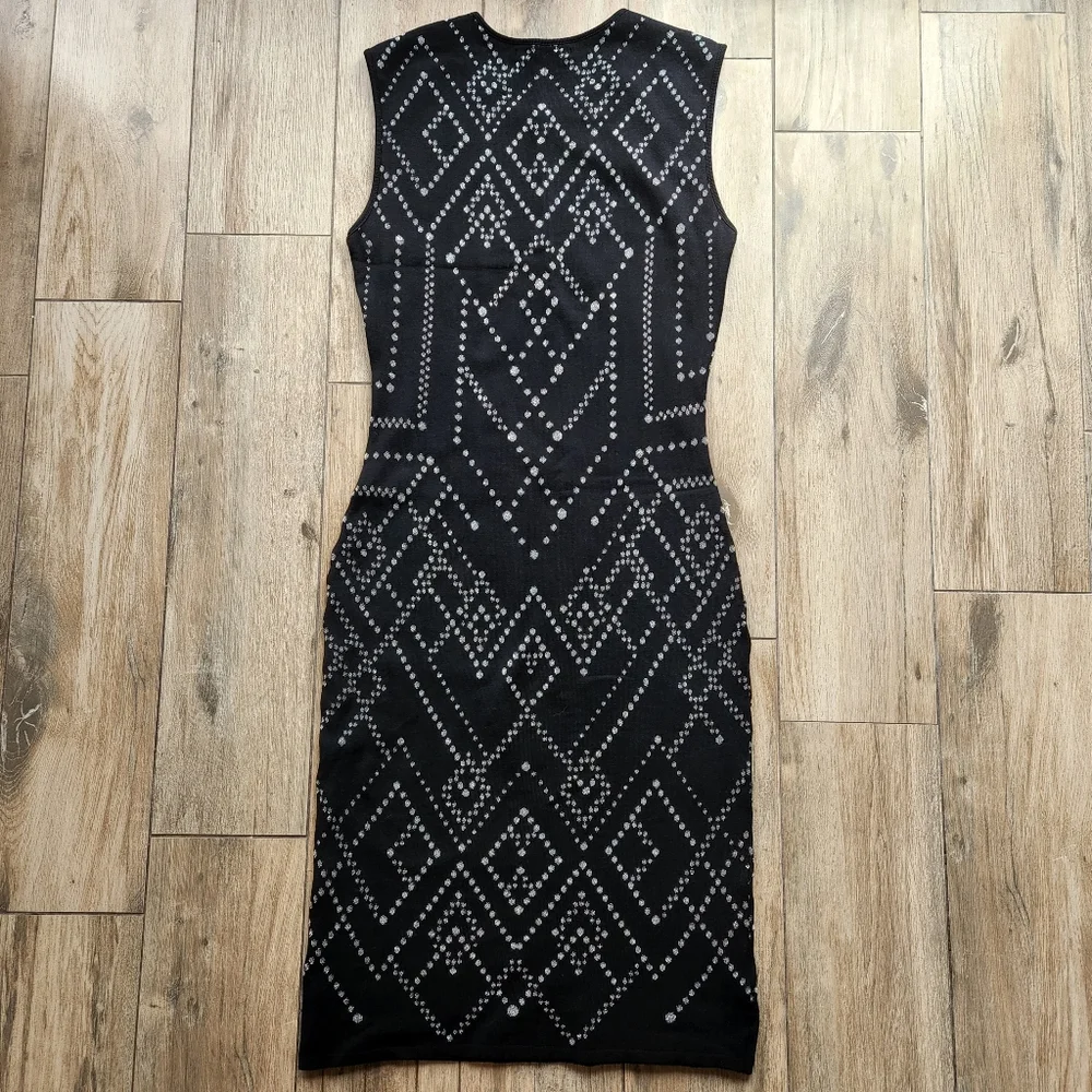 RVN Dress Black Silver Sparkly Body Con M - Picture 6 of 6